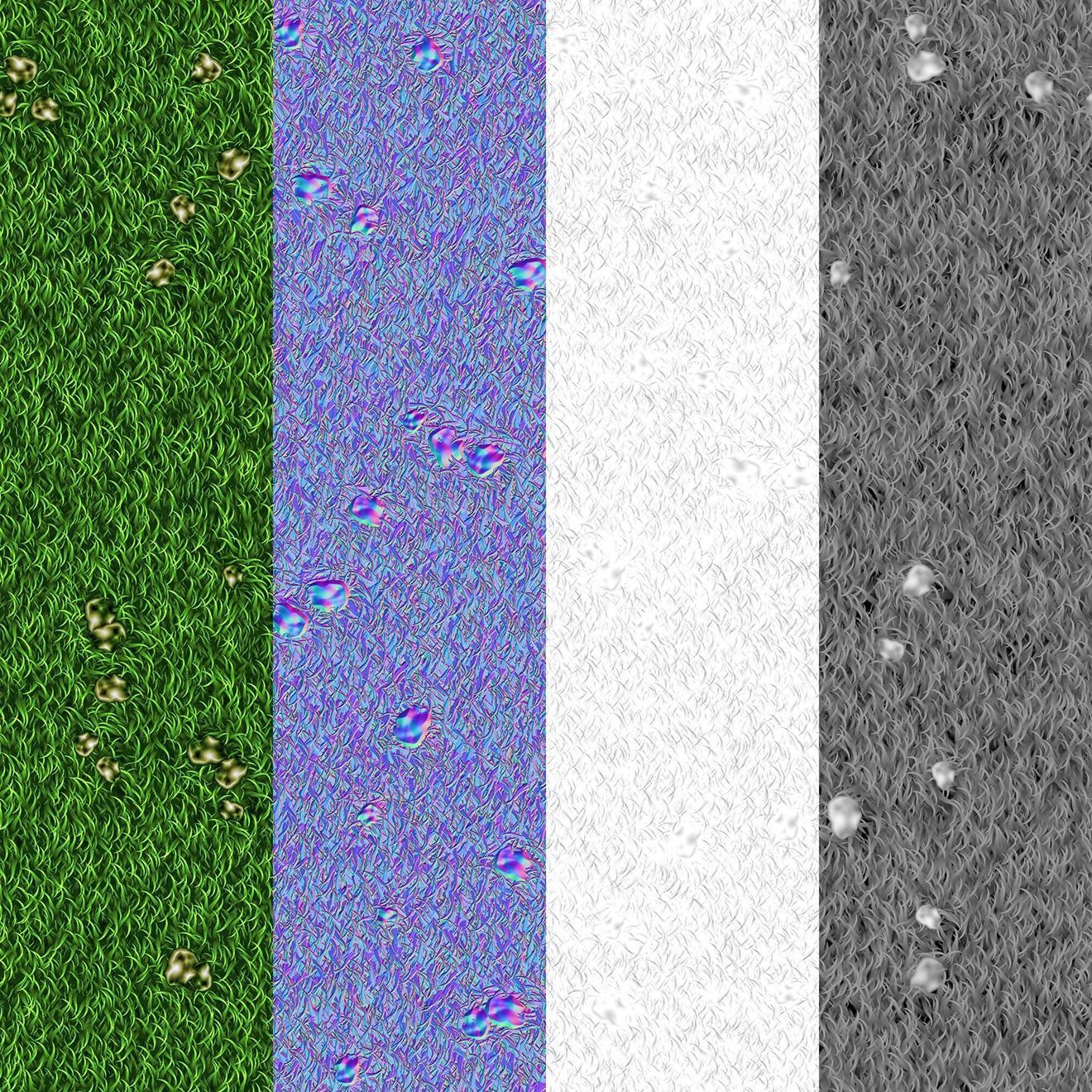 Grass rock PBR seamless material Texture_4