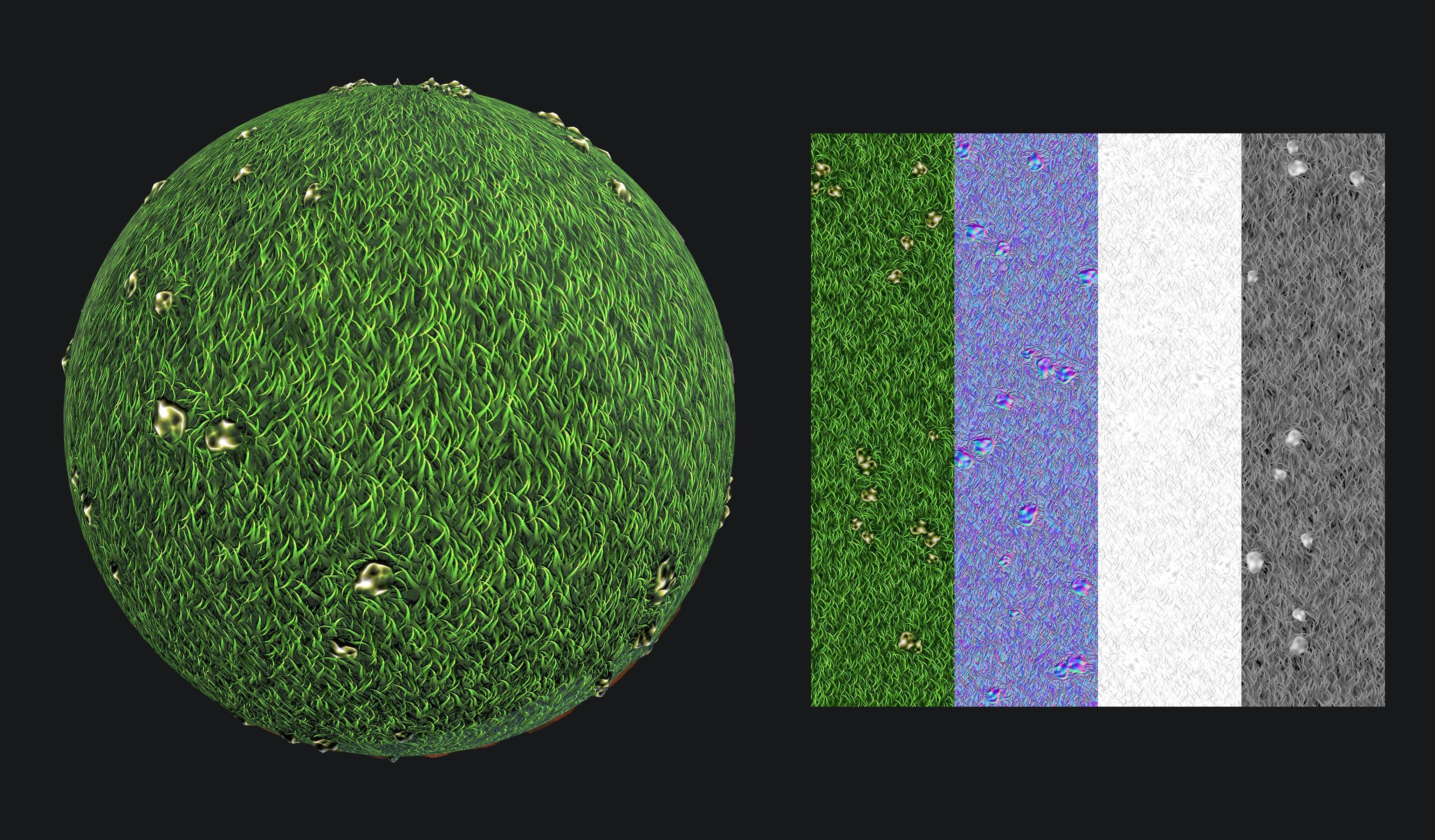 Grass rock PBR seamless material Texture_2