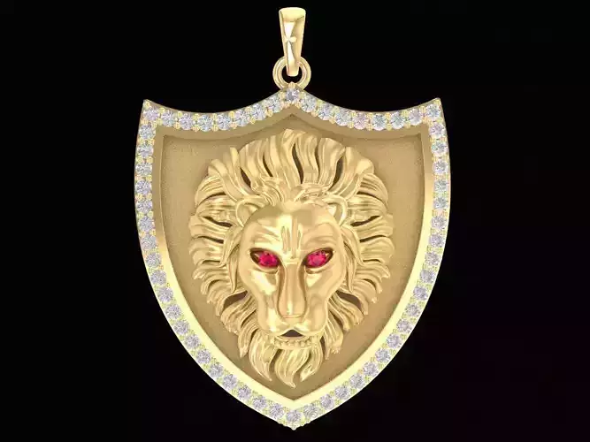 Luxury Lion Shield Pendant for Men 1252