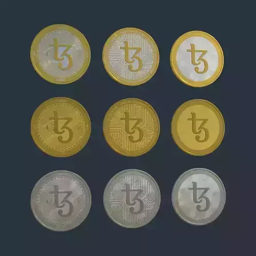 Tezos XTZ - Cryptocurrency Coin 3D model