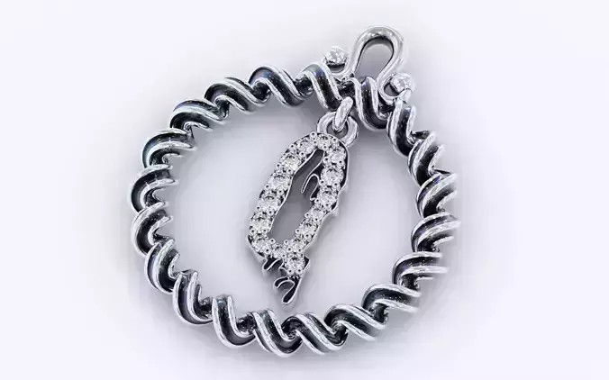 Alphabet Pendant Necklace Letter Q 3D print model