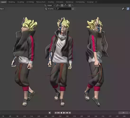 Uzumaki boruto Momoshiki Mode 3d printing