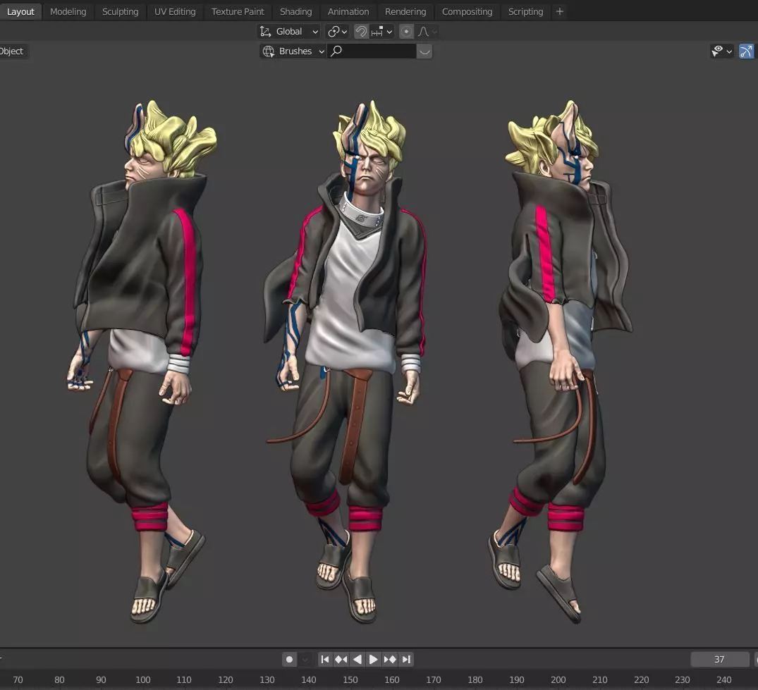 Uzumaki boruto Momoshiki Mode 3d printing 3D print model_0