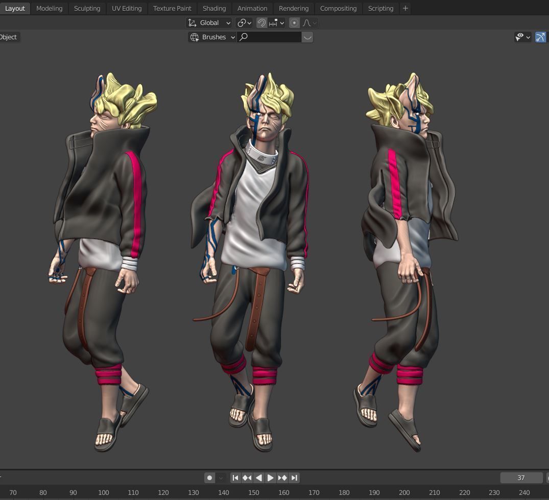 Uzumaki boruto Momoshiki Mode 3d printing 3D print model_22