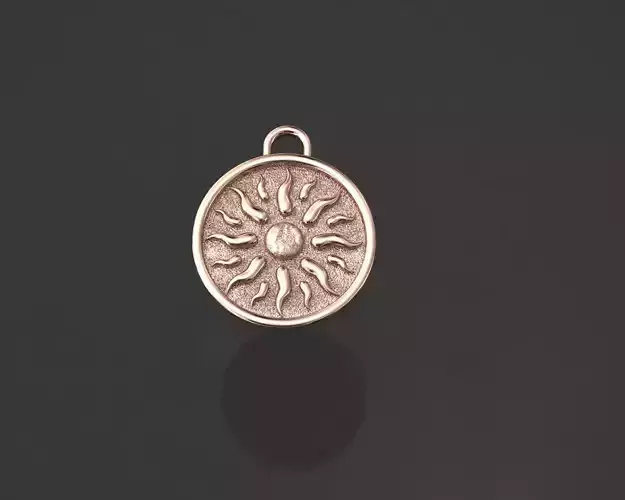 pendant sun charm in rose gold