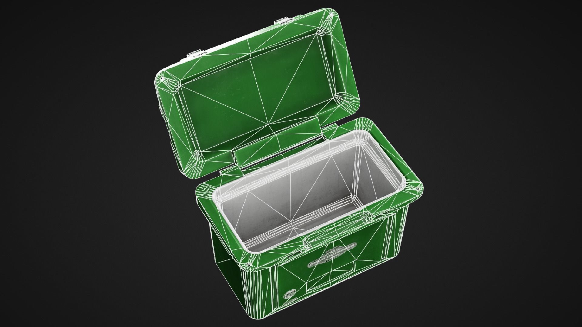 Cooler trash can Low-poly 3D model_6