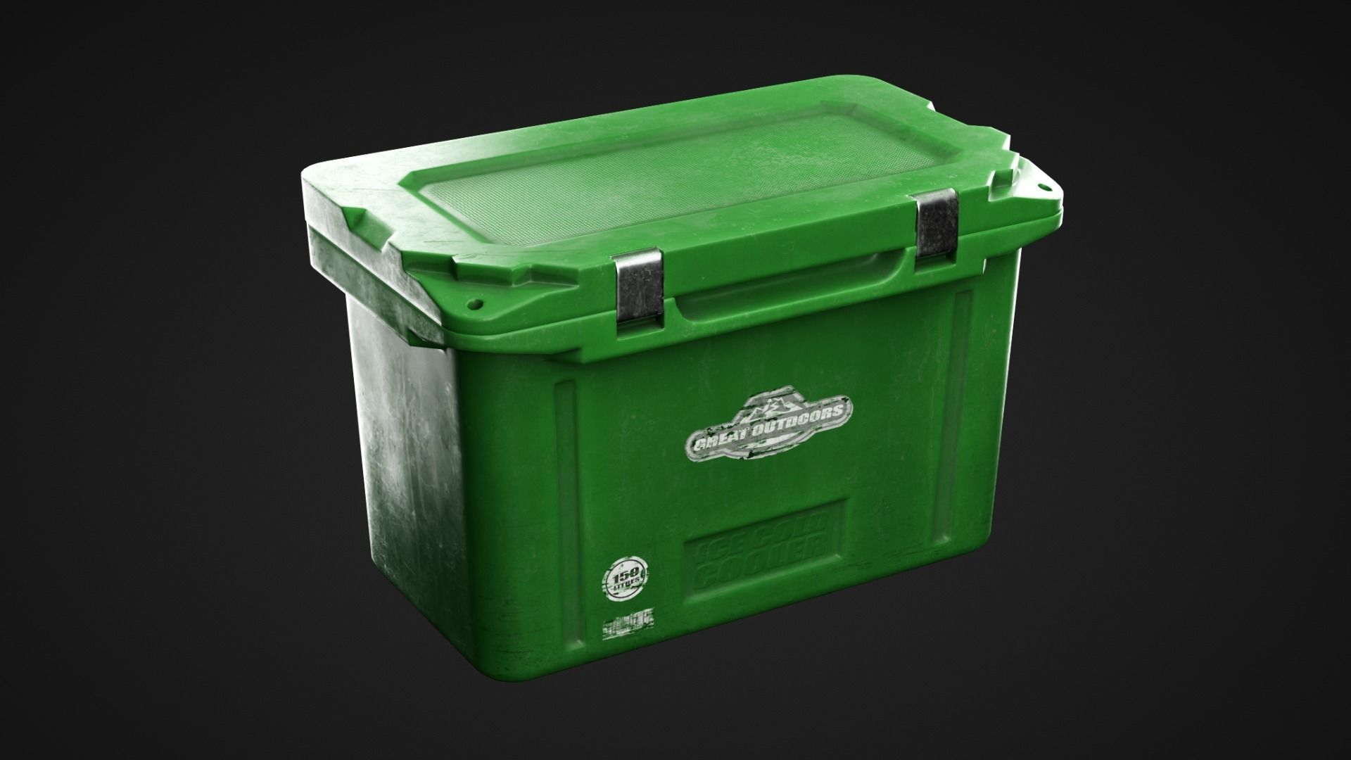 Cooler trash can Low-poly 3D model_1