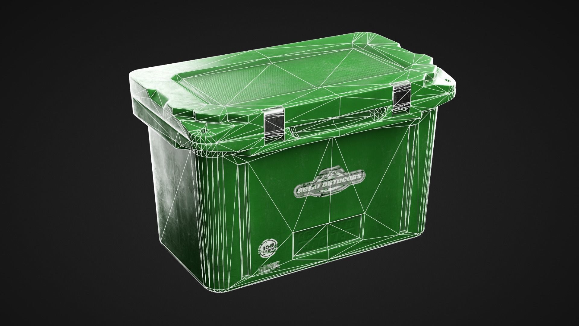 Cooler trash can Low-poly 3D model_2