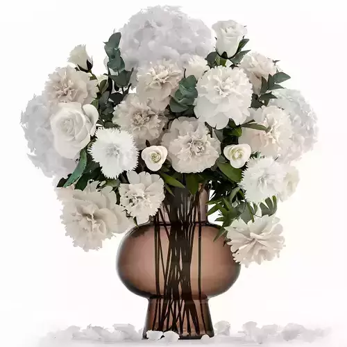 Decorative Bouquet of white flowers in a vase for decor 143