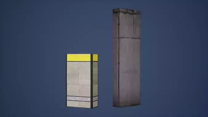 Pillars Game Ready two Low-poly 3D model