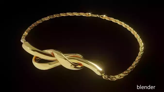 Golden bracelet with Infinity shaped pendant PBR