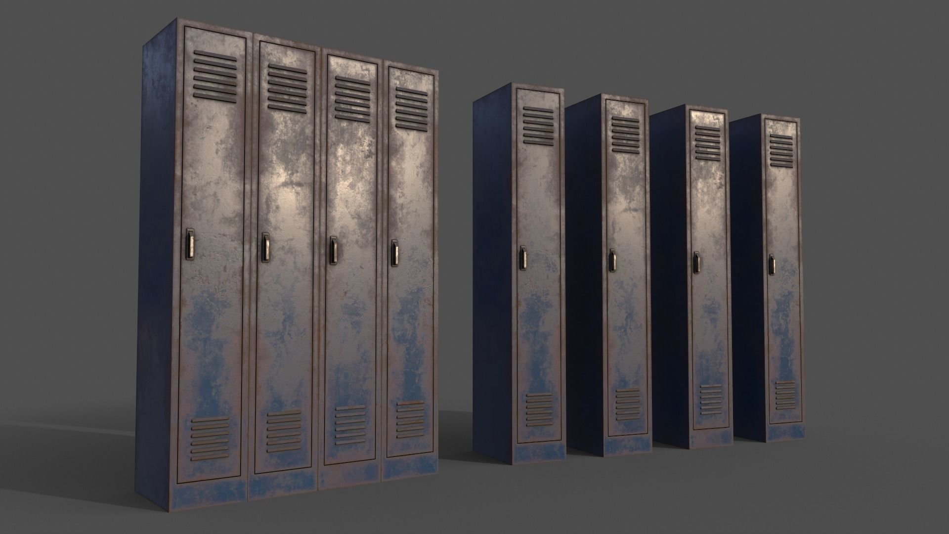 PBR School Gym Locker 02 - Multi color Pack 3D Model Collection_19