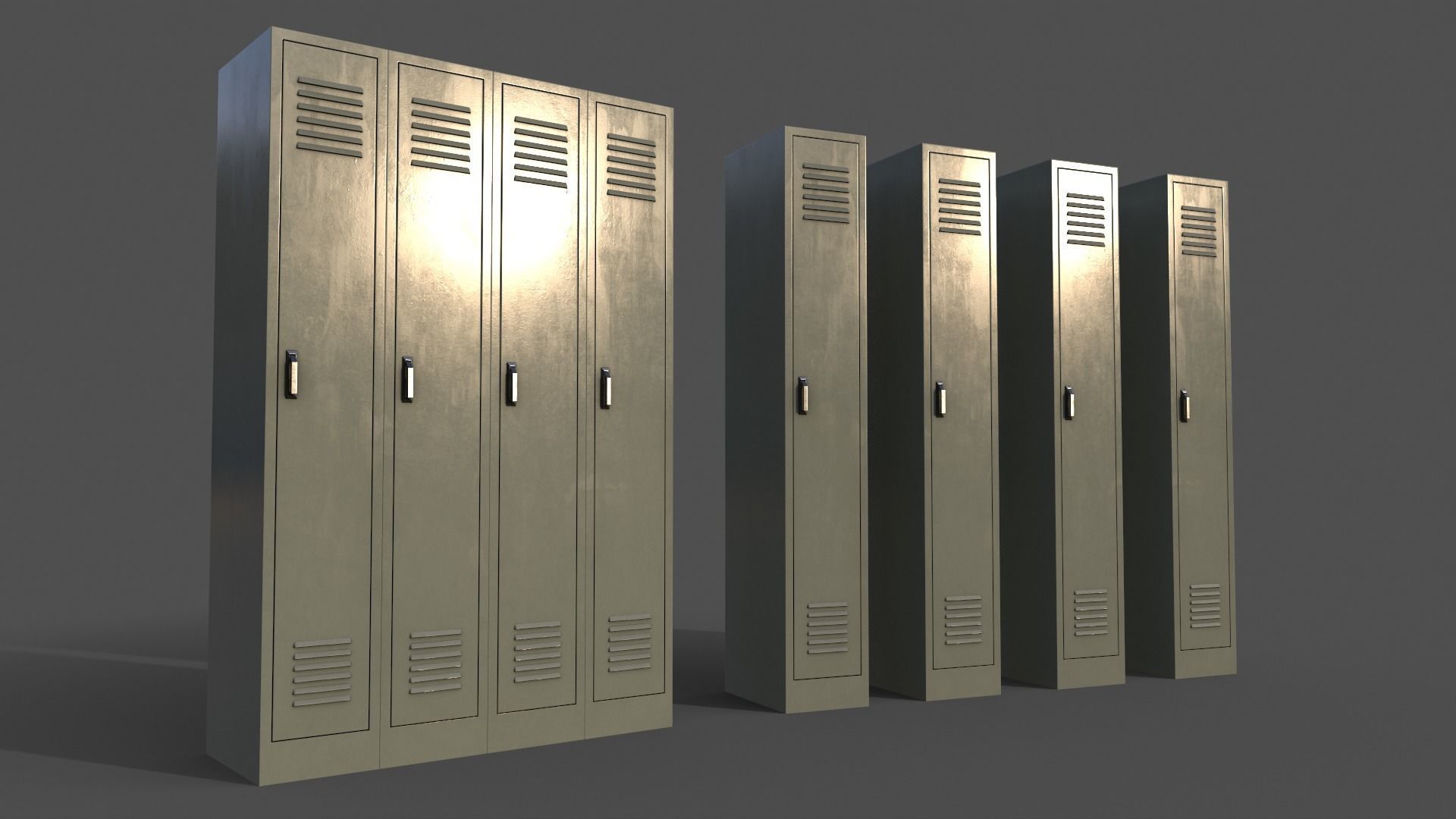 PBR School Gym Locker 02 - Multi color Pack 3D Model Collection_33