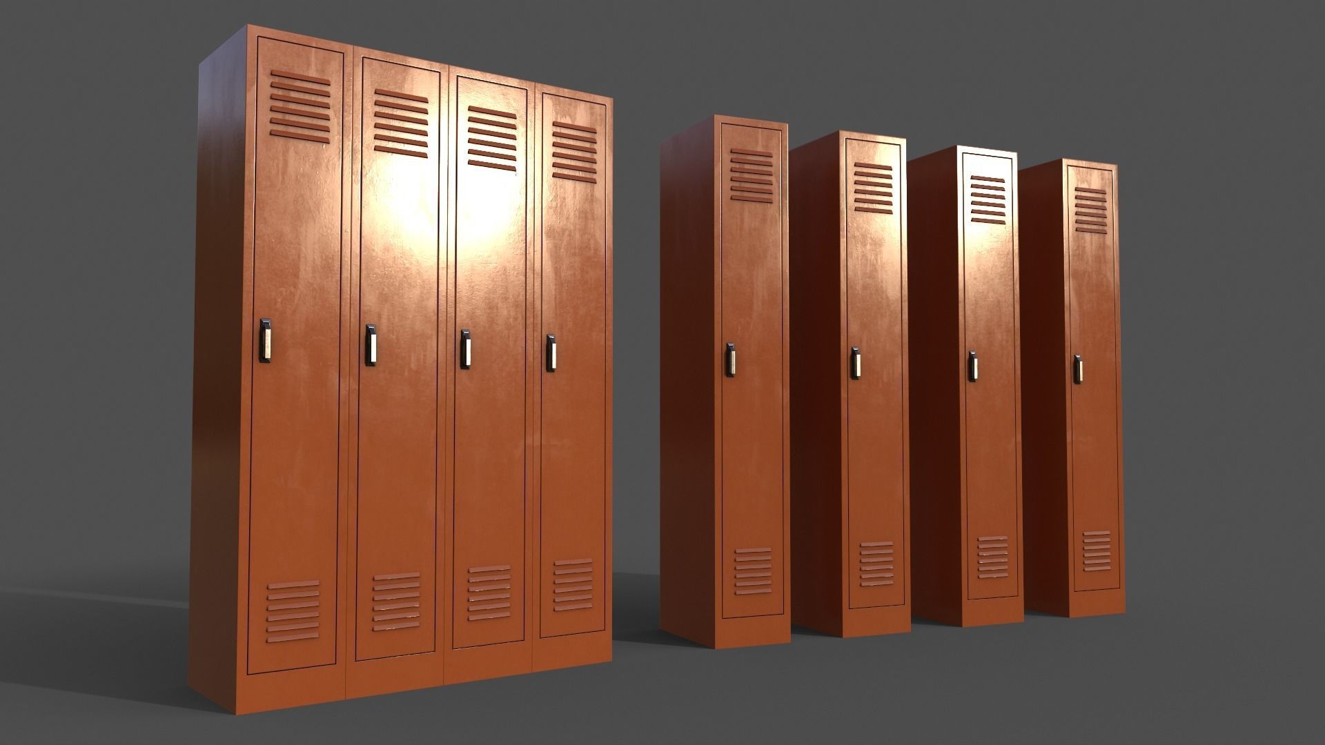 PBR School Gym Locker 02 - Multi color Pack 3D Model Collection_30