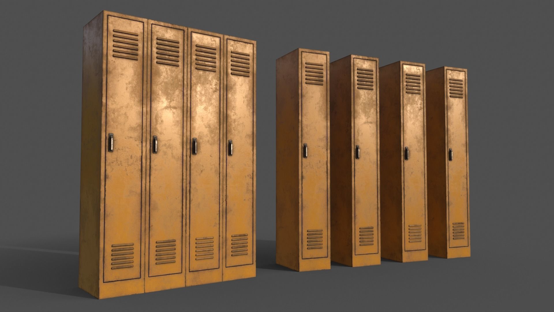 PBR School Gym Locker 02 - Multi color Pack 3D Model Collection_37