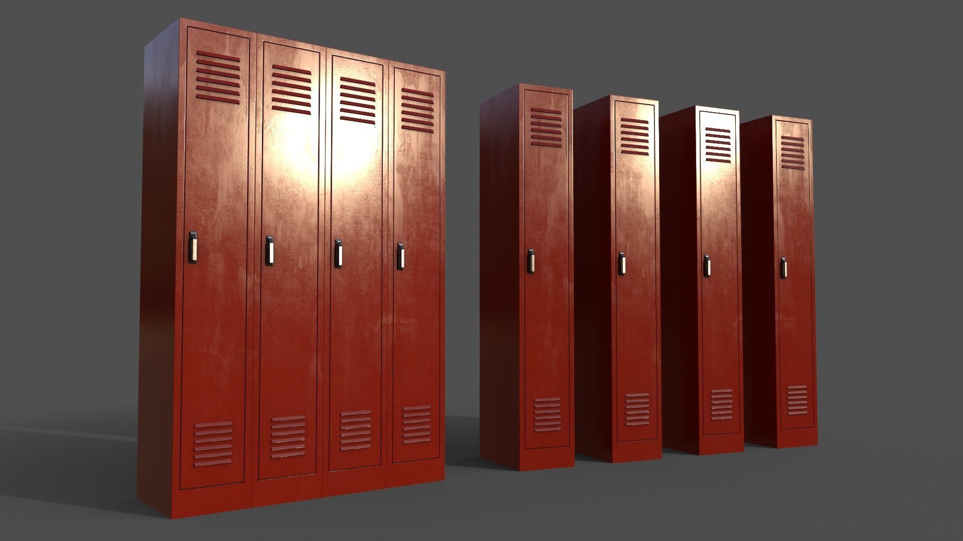 PBR School Gym Locker 02 - Multi color Pack 3D Model Collection_27