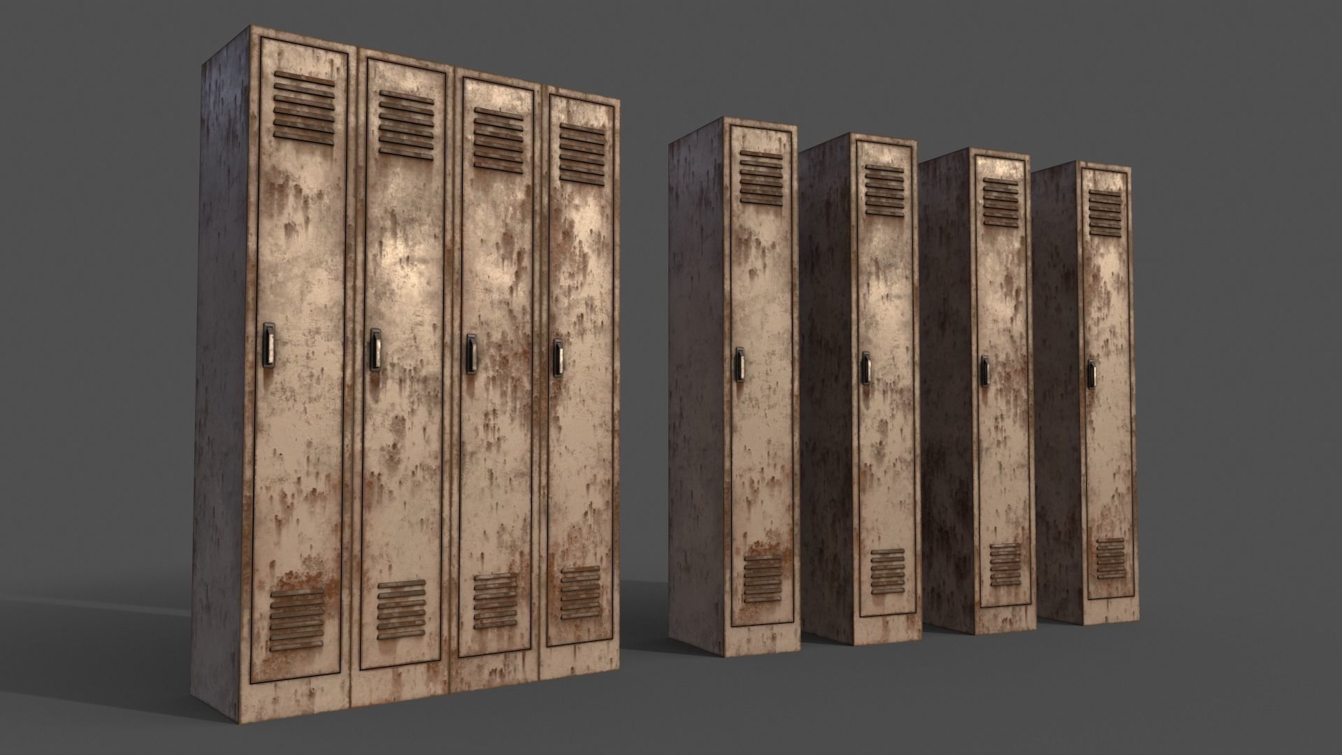 PBR School Gym Locker 02 - Multi color Pack 3D Model Collection_41