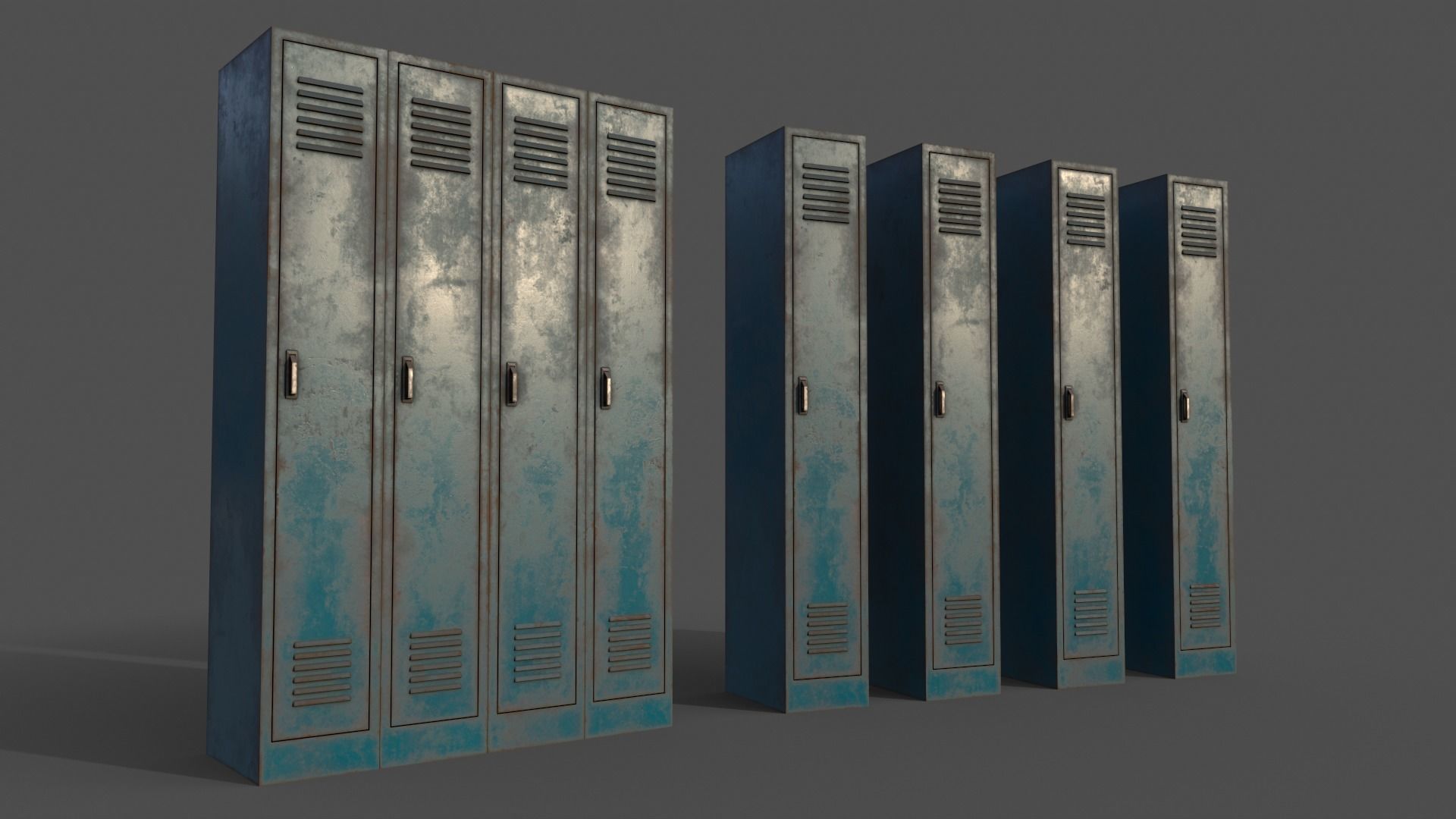 PBR School Gym Locker 02 - Multi color Pack 3D Model Collection_16