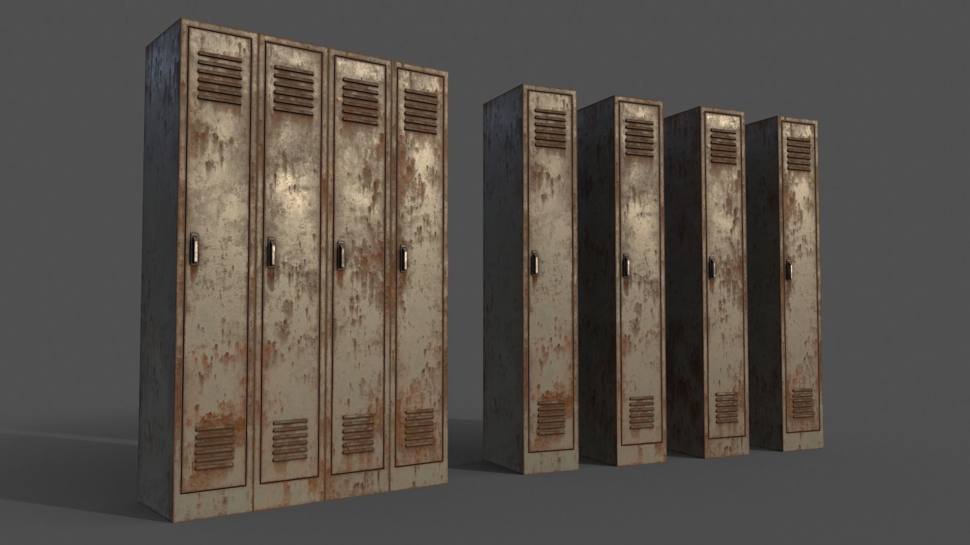PBR School Gym Locker 02 - Multi color Pack 3D Model Collection_35