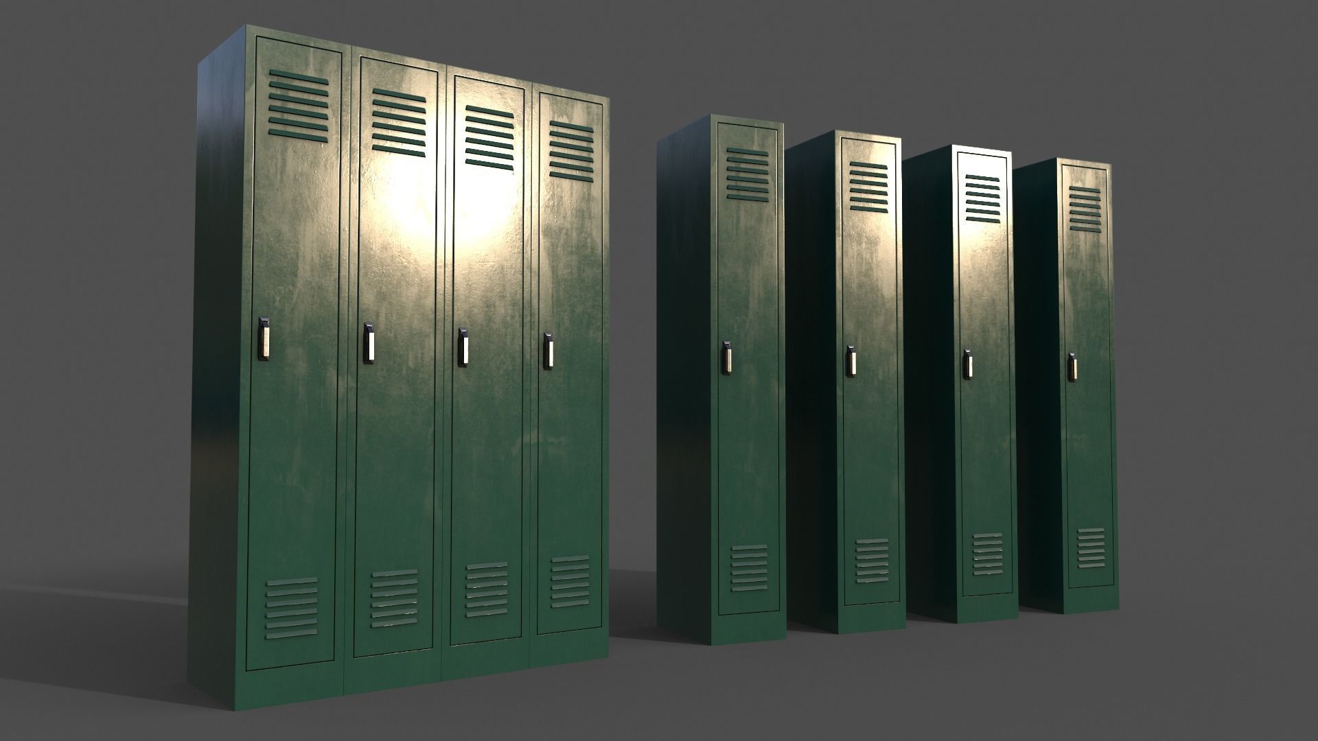 PBR School Gym Locker 02 - Multi color Pack 3D Model Collection_24