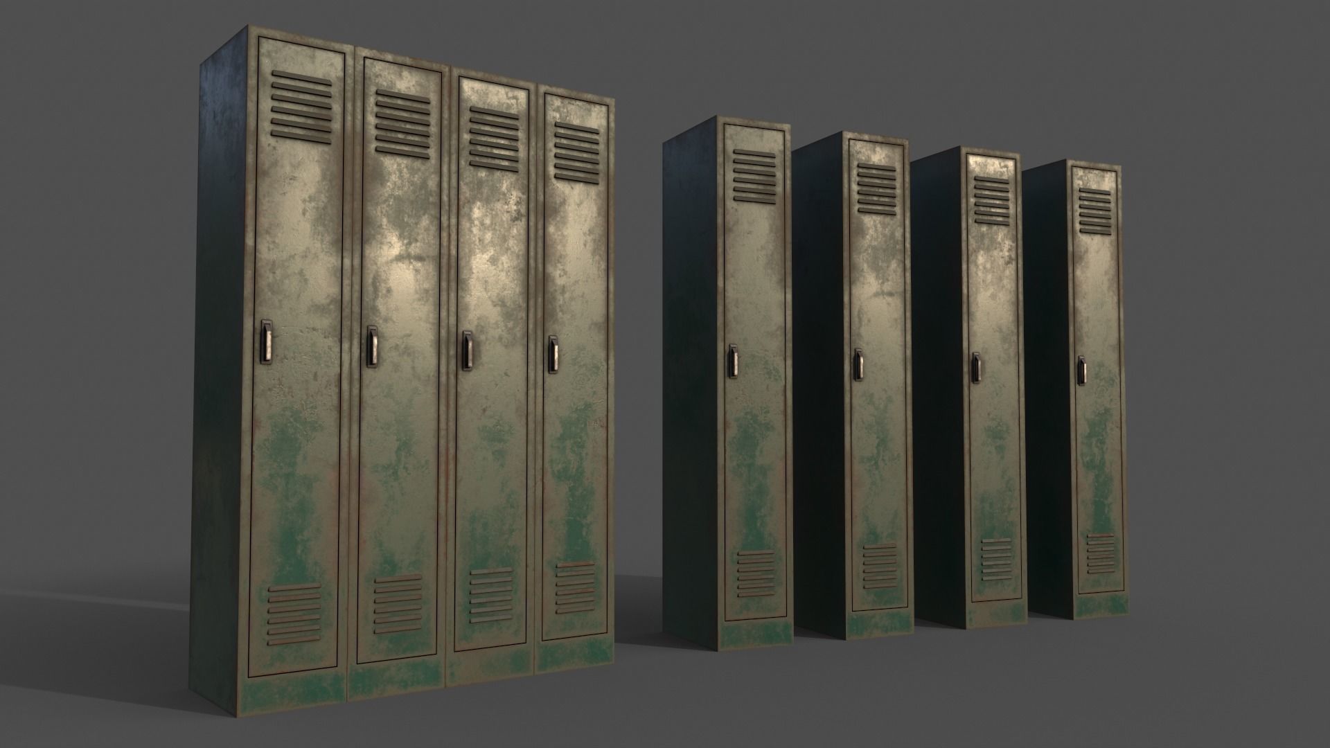 PBR School Gym Locker 02 - Multi color Pack 3D Model Collection_25