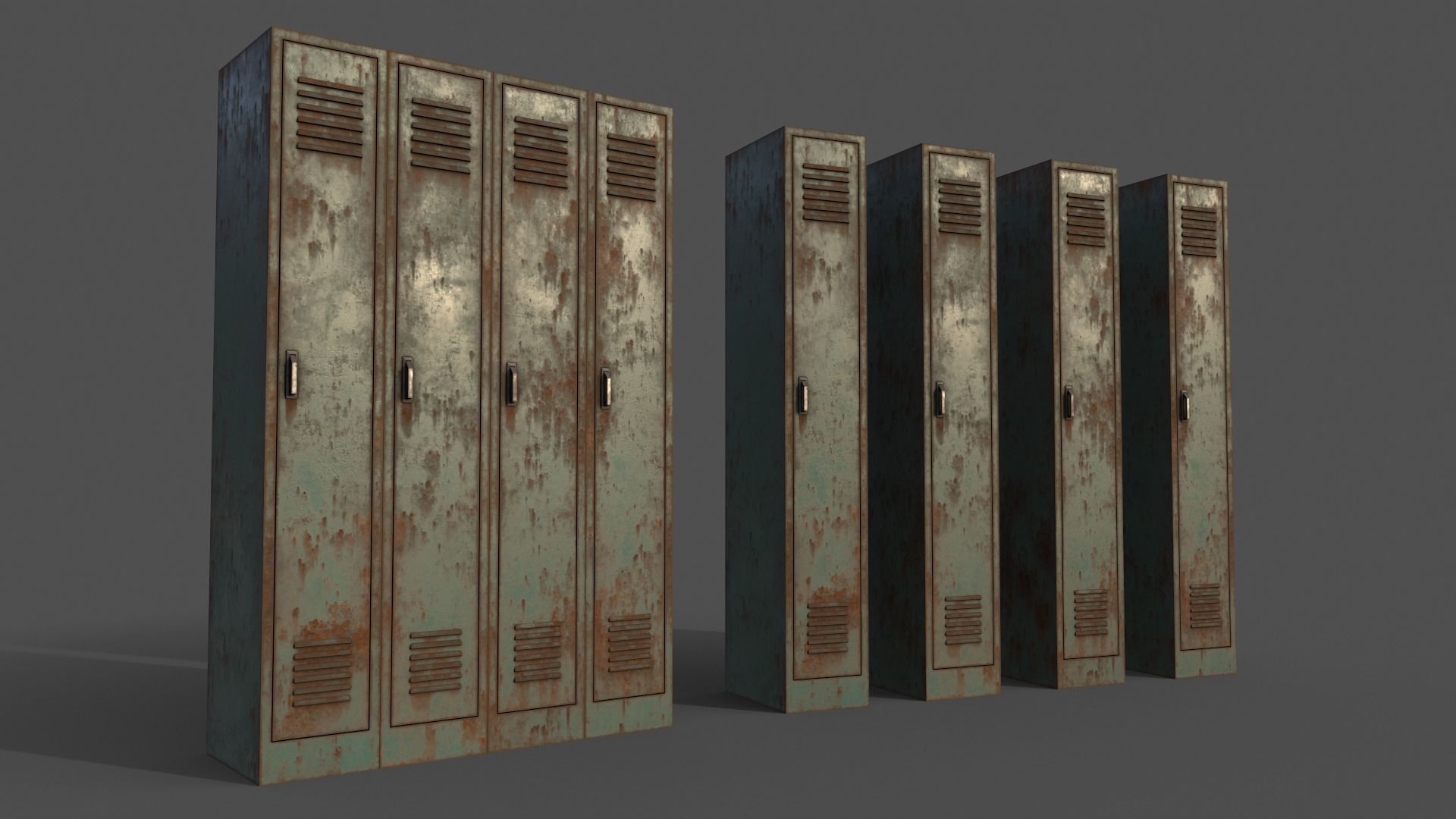 PBR School Gym Locker 02 - Multi color Pack 3D Model Collection_23