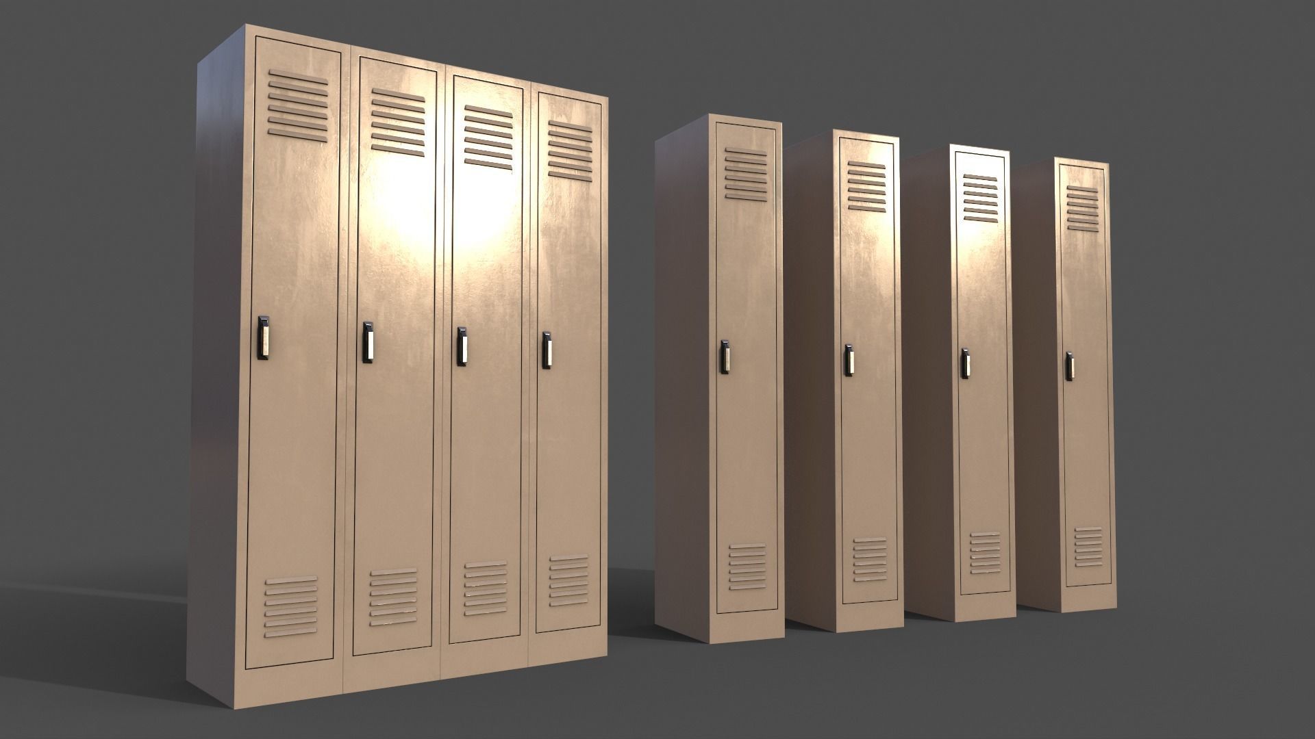 PBR School Gym Locker 02 - Multi color Pack 3D Model Collection_39