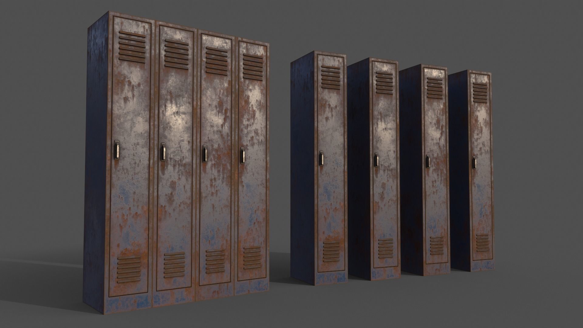 PBR School Gym Locker 02 - Multi color Pack 3D Model Collection_14