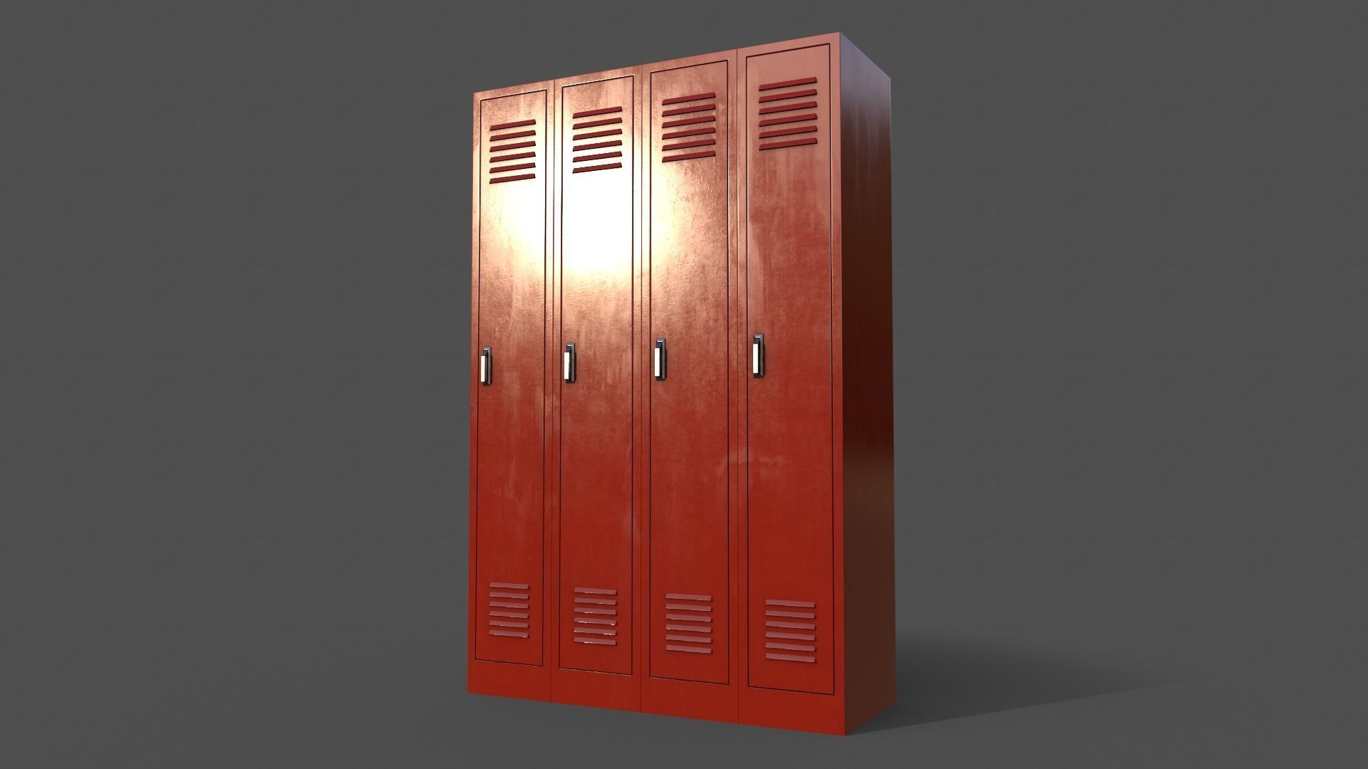 PBR School Gym Locker 02 - Multi color Pack 3D Model Collection_4