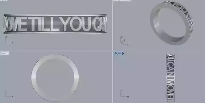 925 Sterling Silver Move Till You Can Ring Jewelry 3D print model