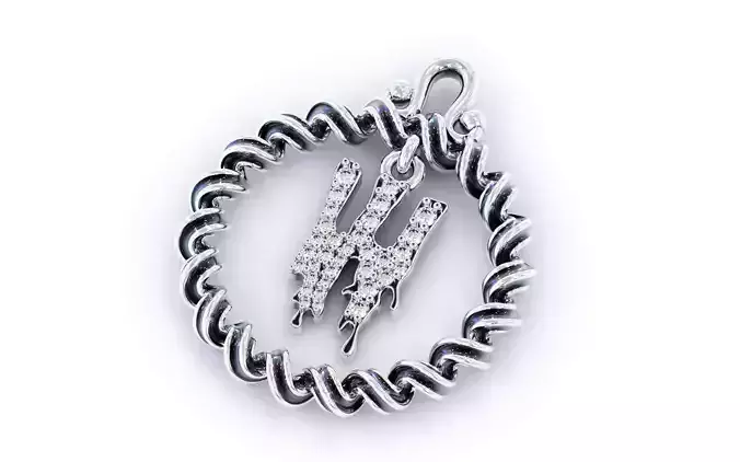 Alphabet Pendant Necklace Letter W