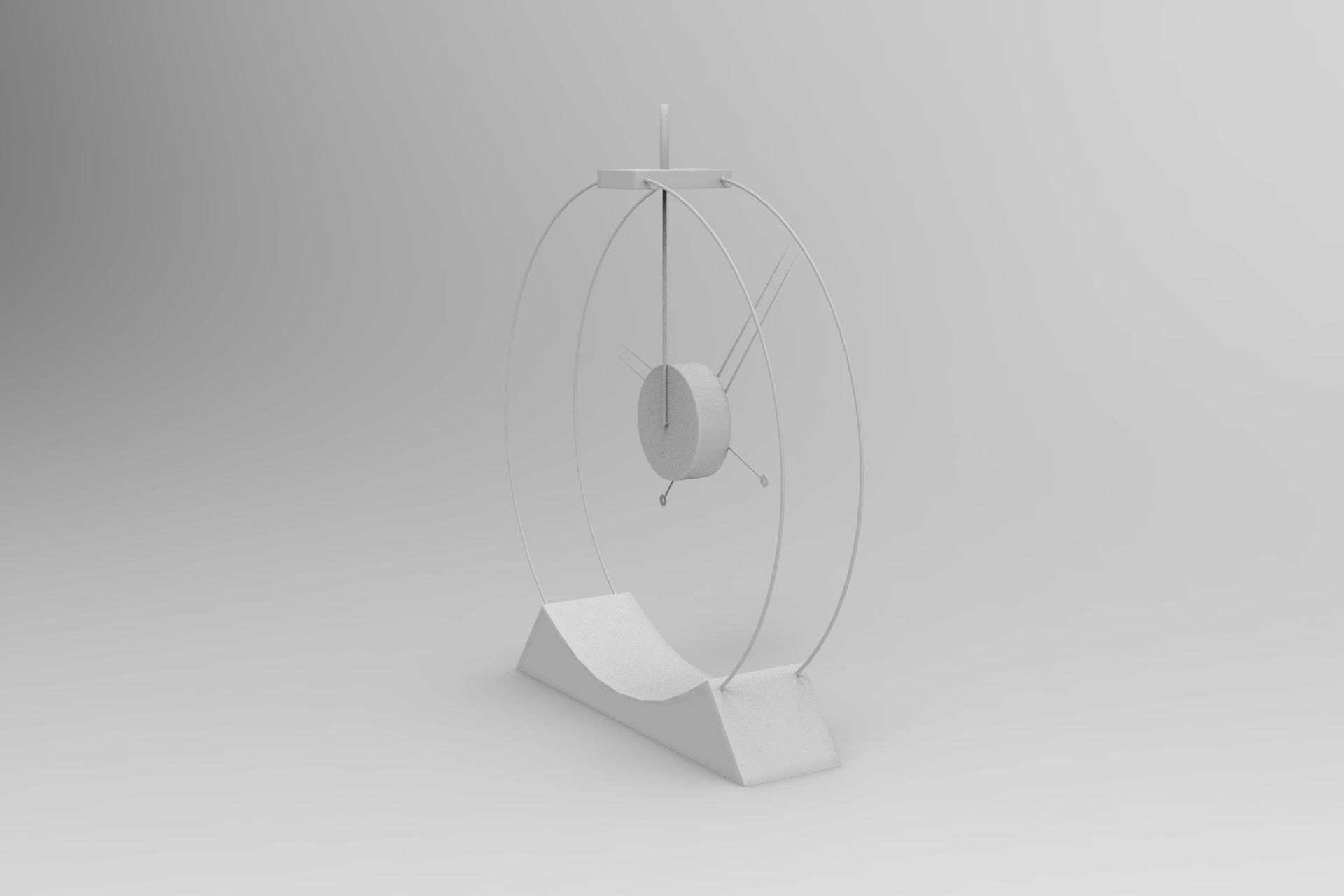Aire Table Clock Low-poly 3D model_7