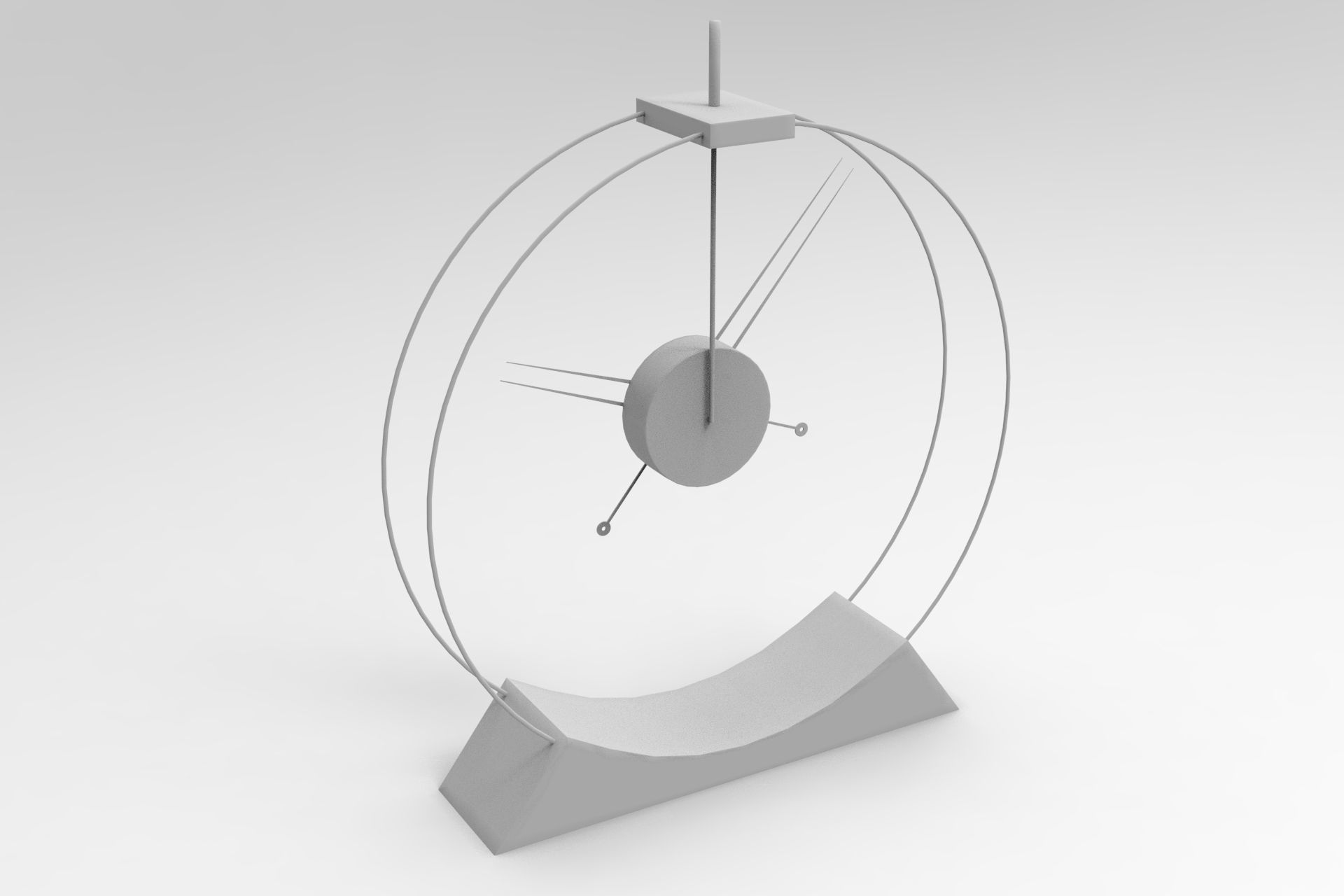 Aire Table Clock Low-poly 3D model_8