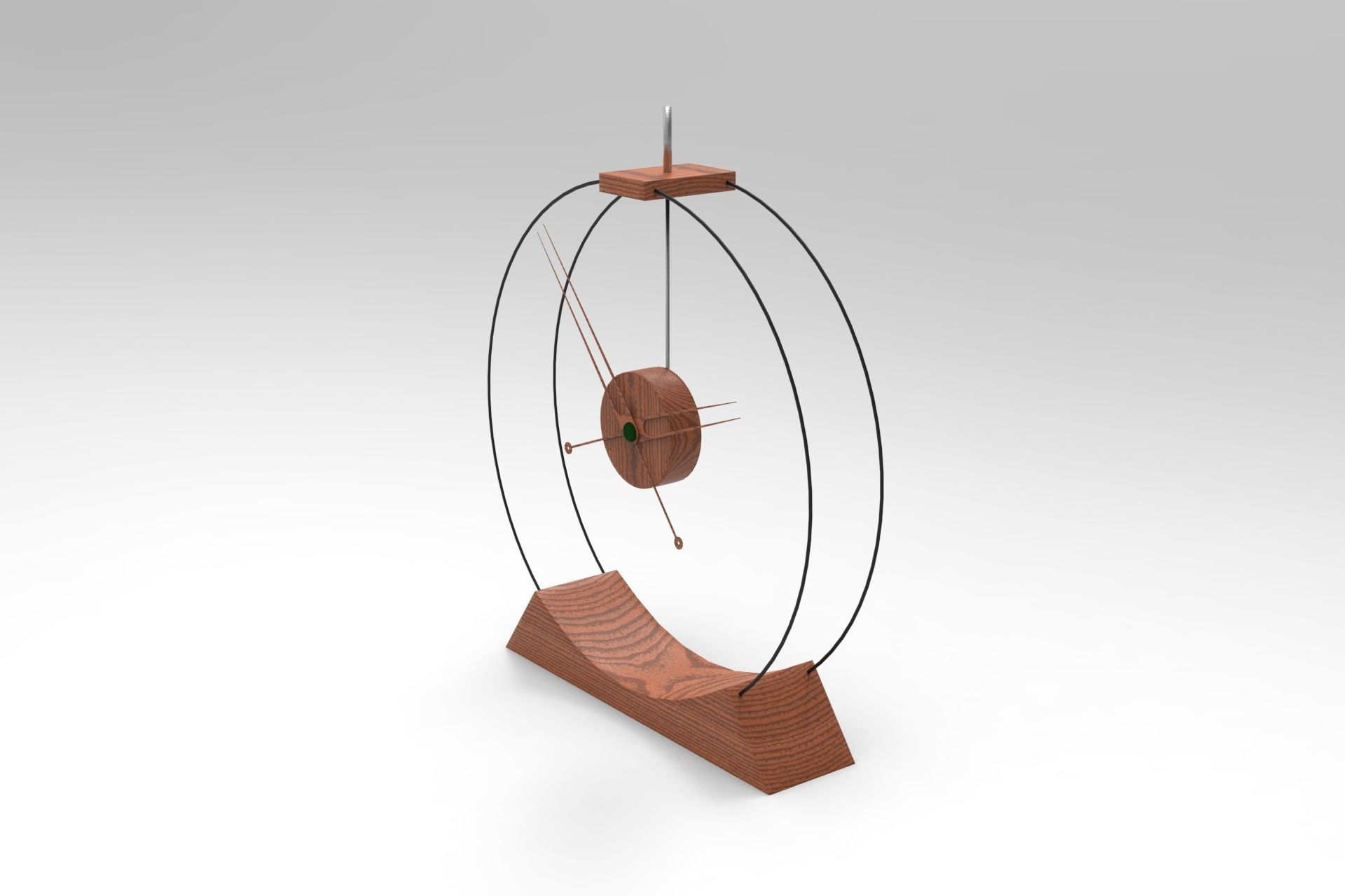 Aire Table Clock Low-poly 3D model_1