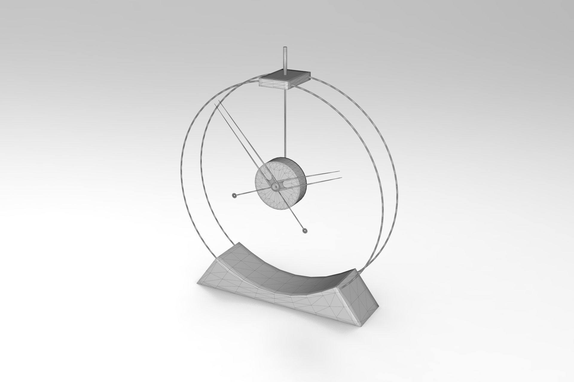 Aire Table Clock Low-poly 3D model_5