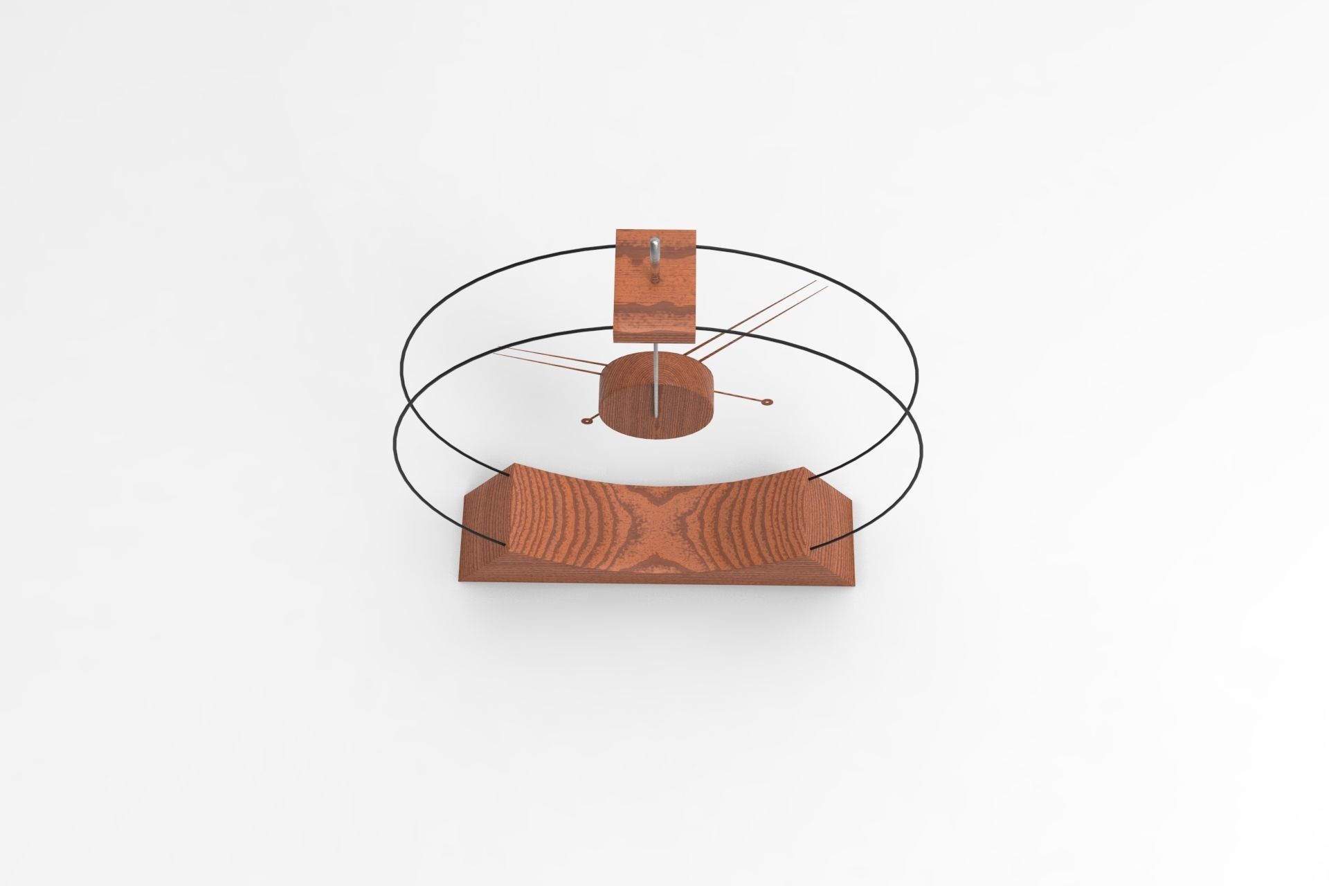 Aire Table Clock Low-poly 3D model_3
