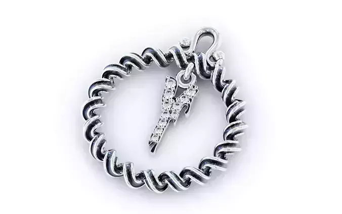 Alphabet Pendant Necklace Letter Y 3D print model