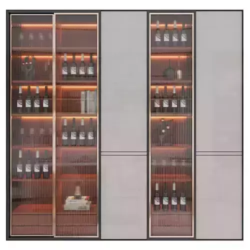 Shelf 3d Model cabinet with shelves and lights