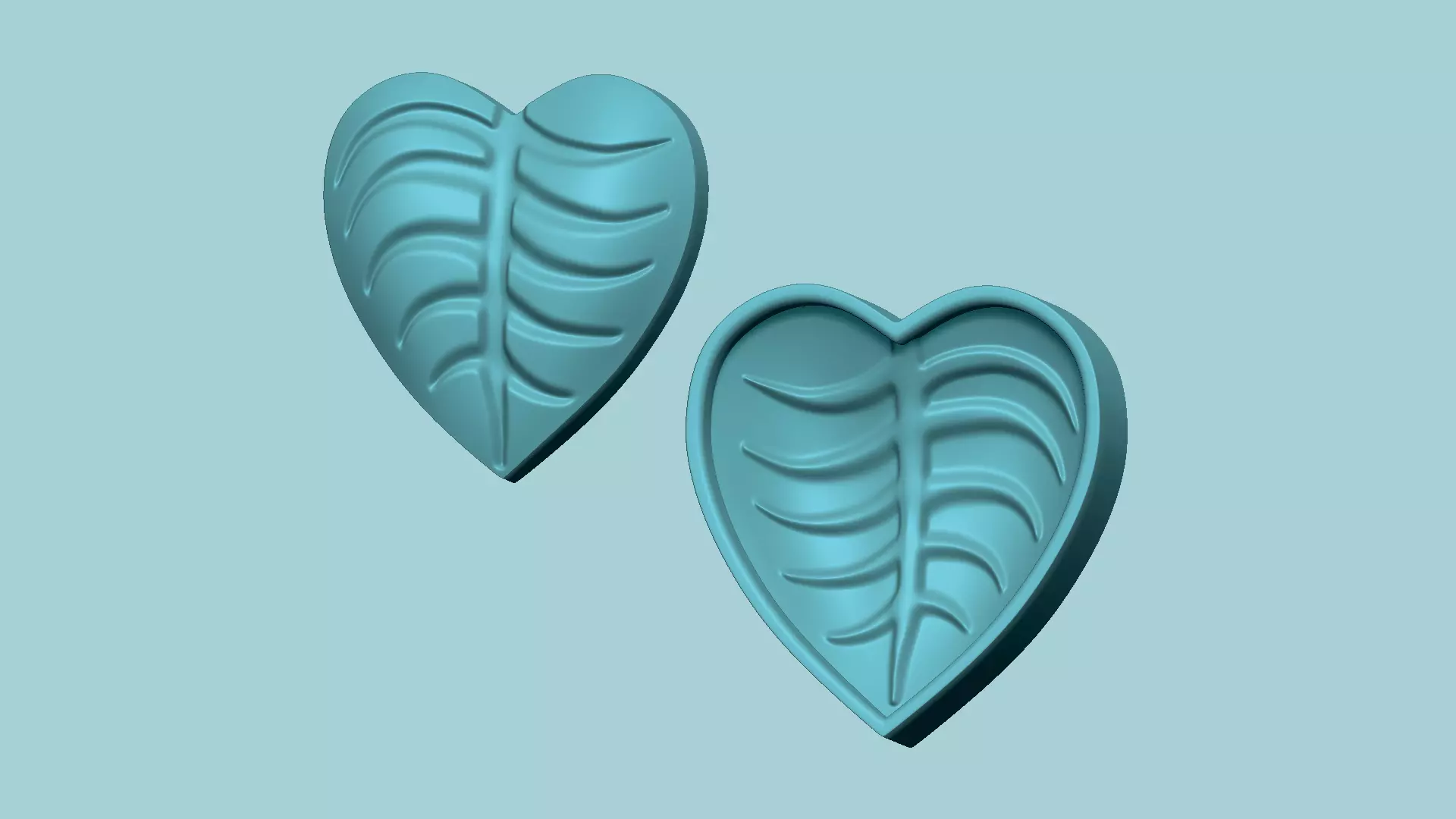 Heart Curved Leaf - Molding Arrangement EVA Foam Craft 3D print model_0
