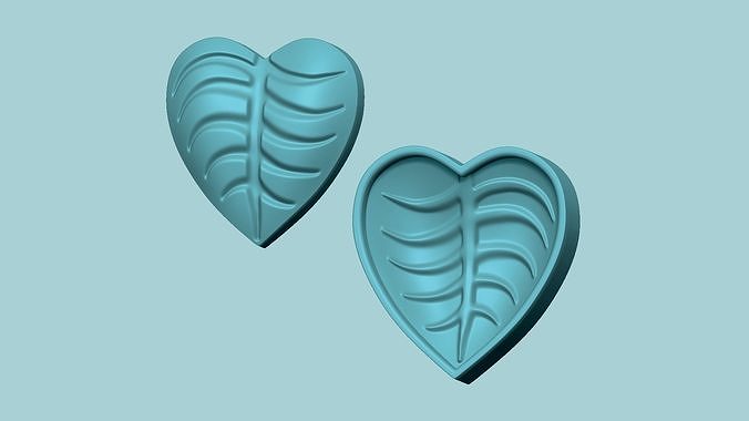 Heart Curved Leaf - Molding Arrangement EVA Foam Craft 3D print model