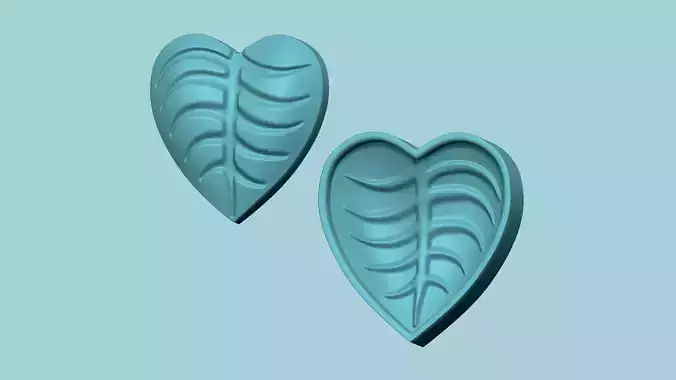 Heart Curved Leaf - Molding Arrangement EVA Foam Craft 3D print model