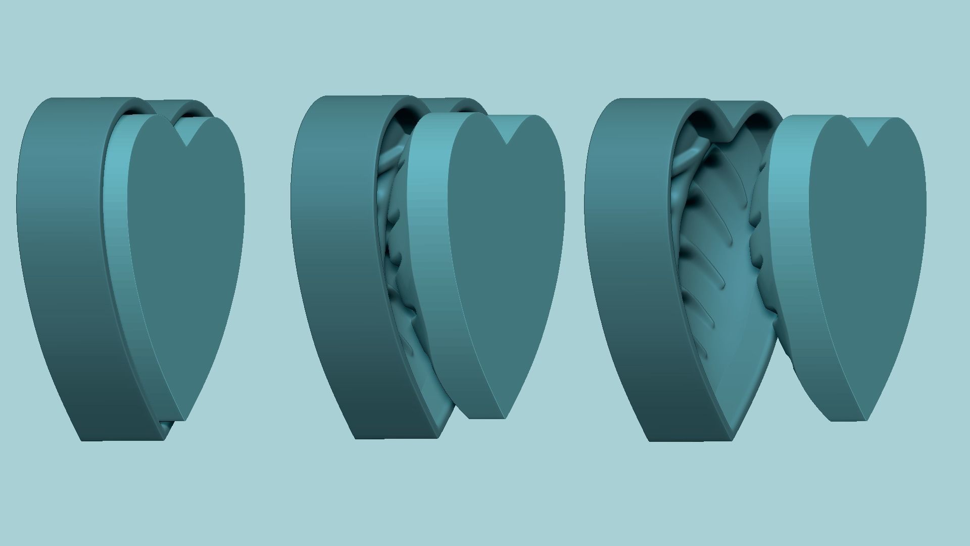 Heart Curved Leaf - Molding Arrangement EVA Foam Craft 3D print model_5