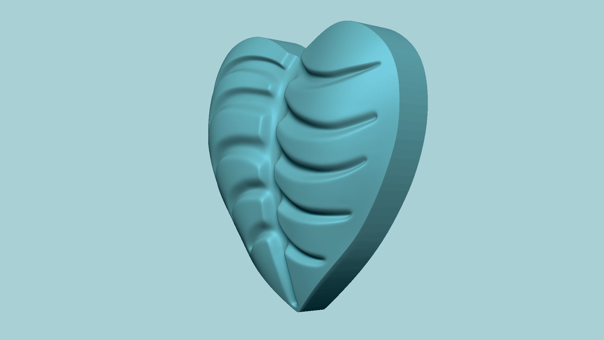 Heart Curved Leaf - Molding Arrangement EVA Foam Craft 3D print model_7