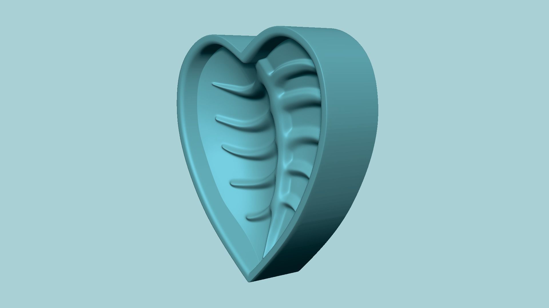 Heart Curved Leaf - Molding Arrangement EVA Foam Craft 3D print model_11