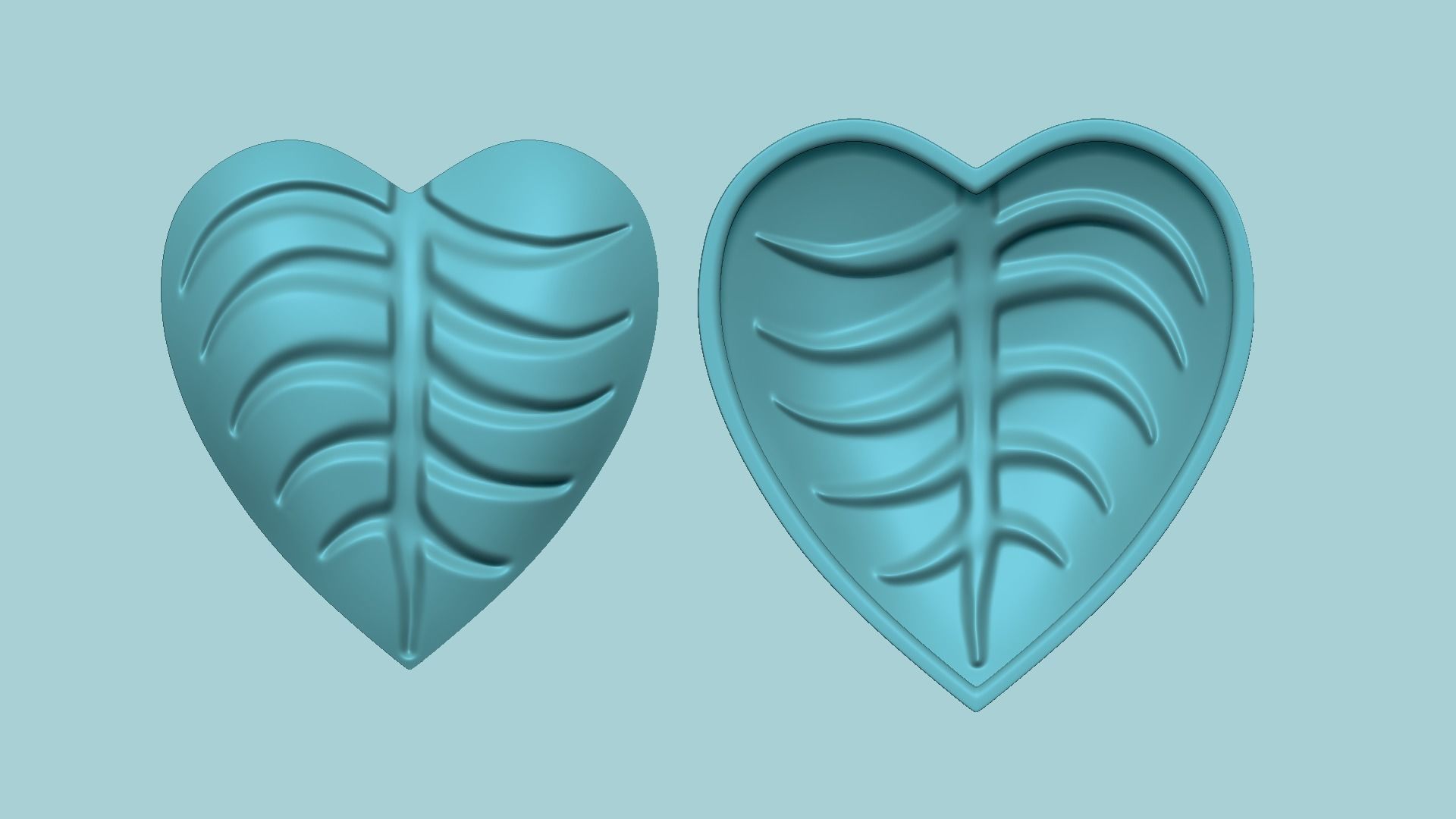 Heart Curved Leaf - Molding Arrangement EVA Foam Craft 3D print model_1