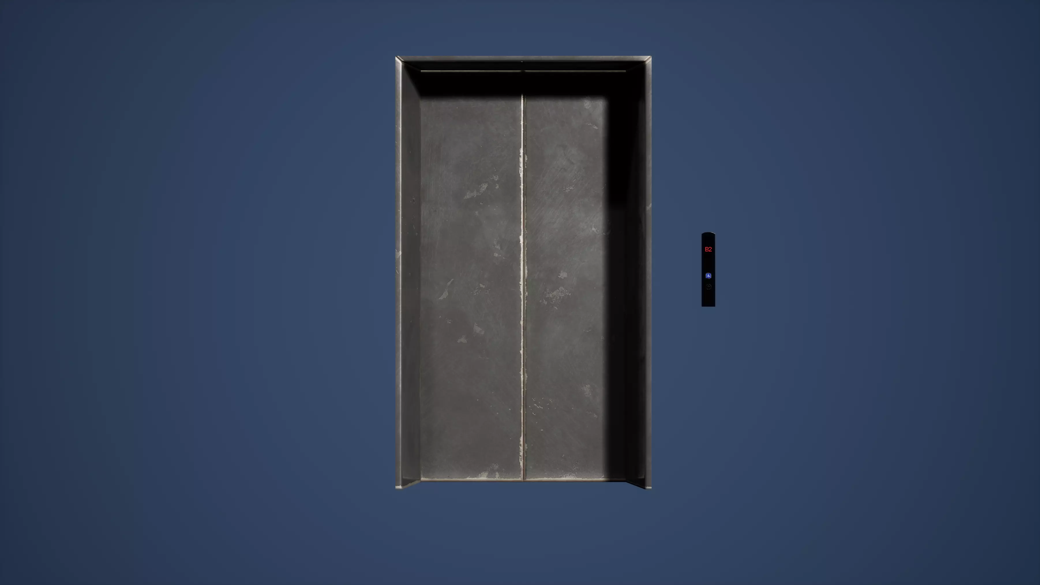 Elevator Doors Game Ready Low-poly 3D model_0