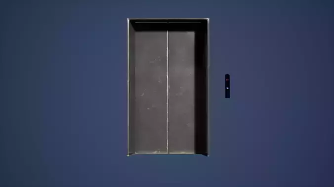 Elevator Doors Game Ready Low-poly 3D model