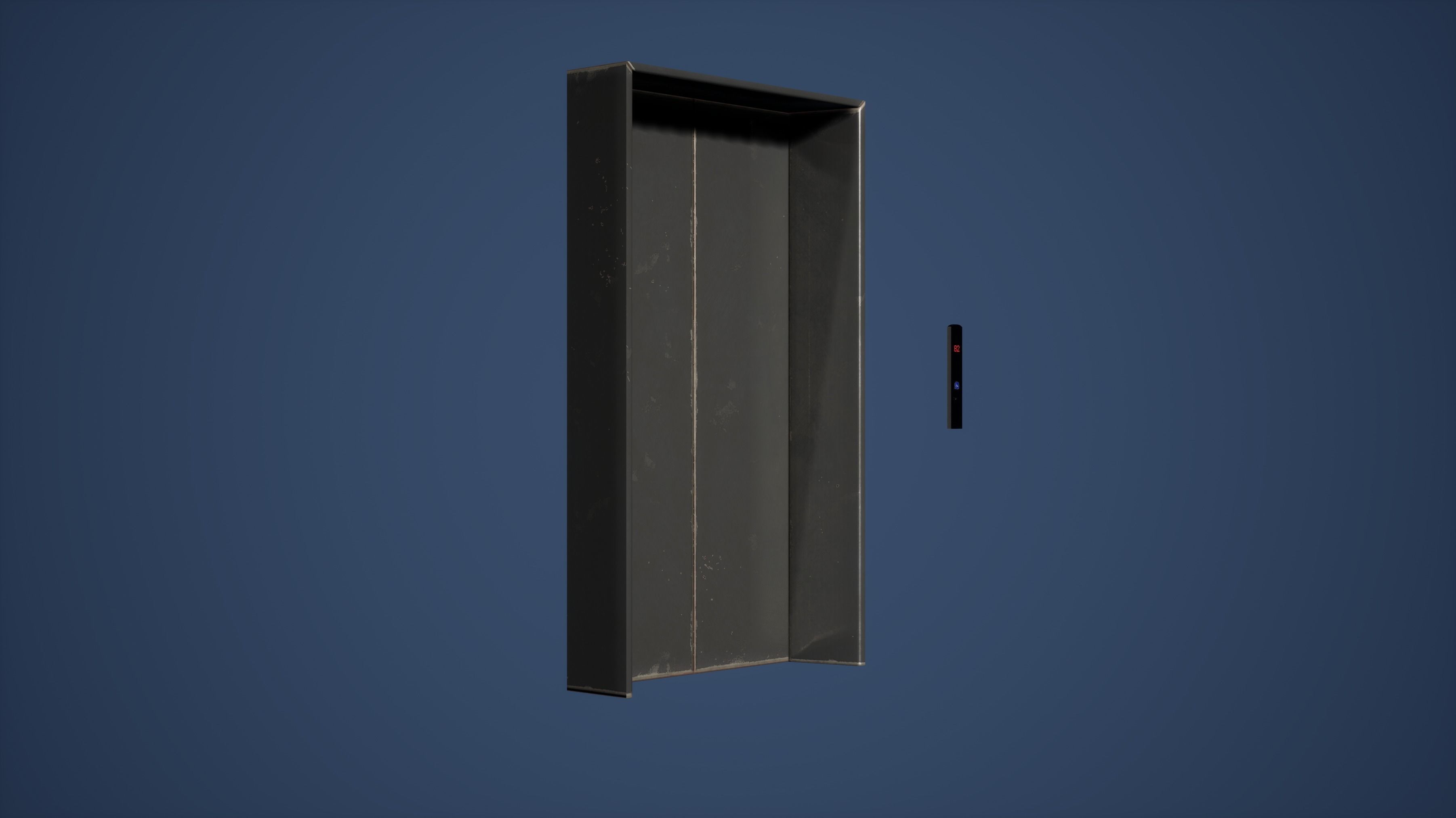 Elevator Doors Game Ready Low-poly 3D model_3