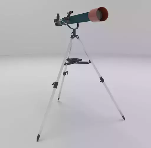 3d model telescope on tripod