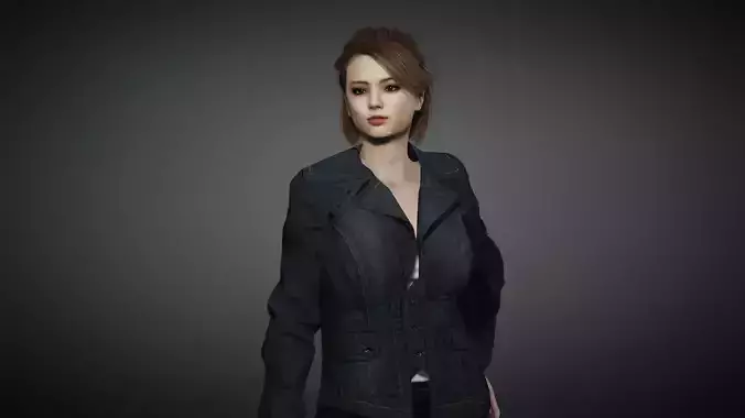 AAA Realistic Female Character 07 Low-poly 3D model